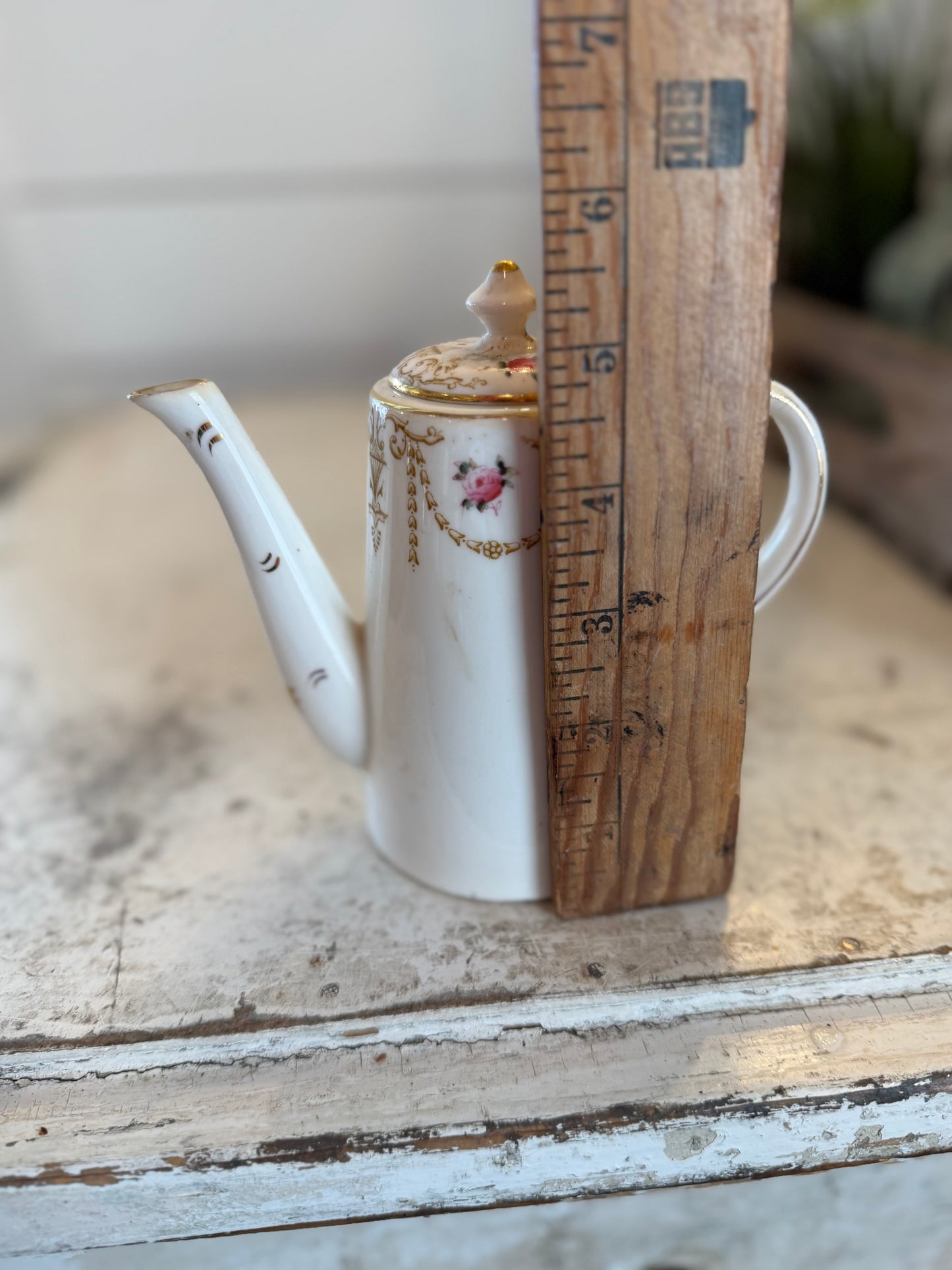 Antique Hand painted rose teapot