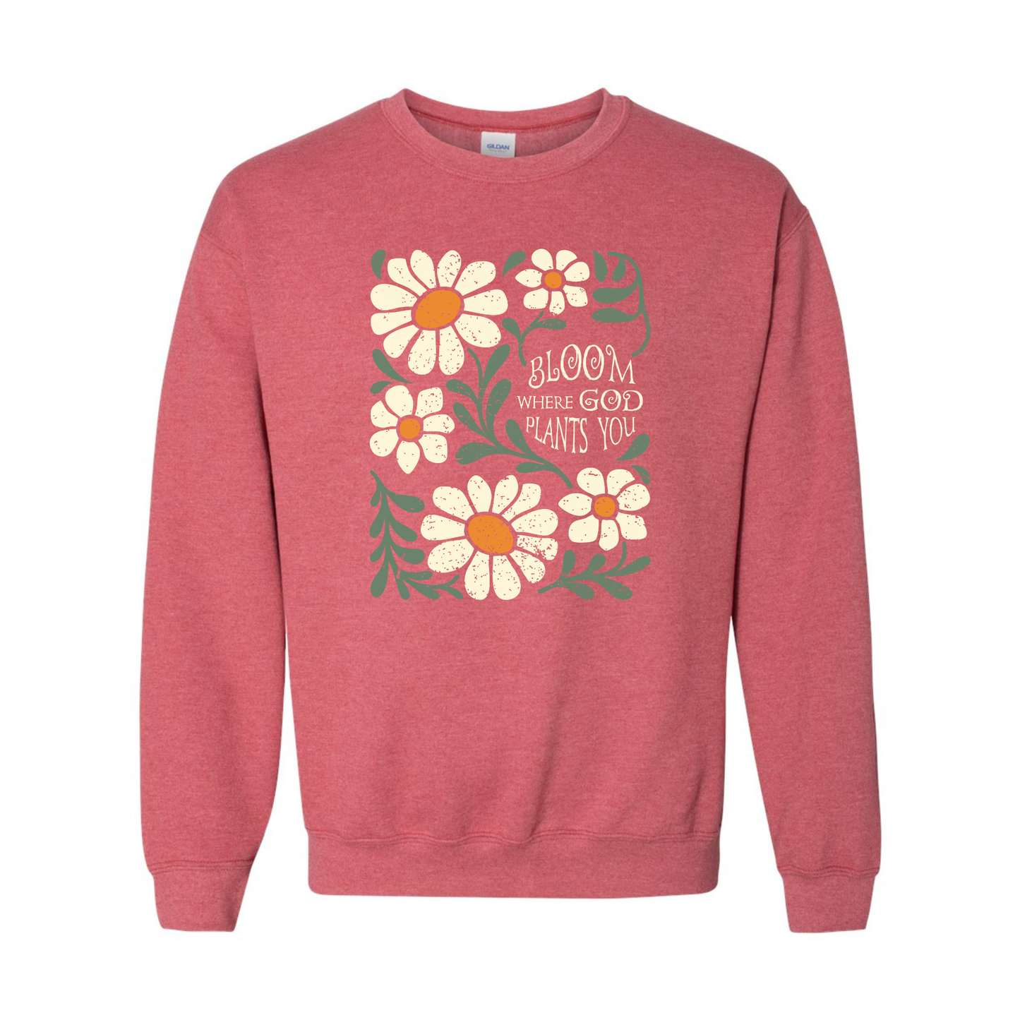 Bloom Where God Plants You Daisies Crewneck Sweatshirt
