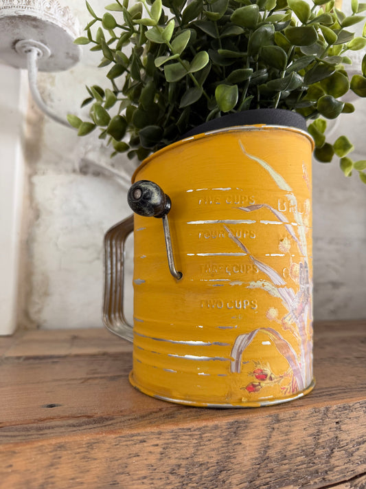 Yellow floral sifter for decor - greenery not included