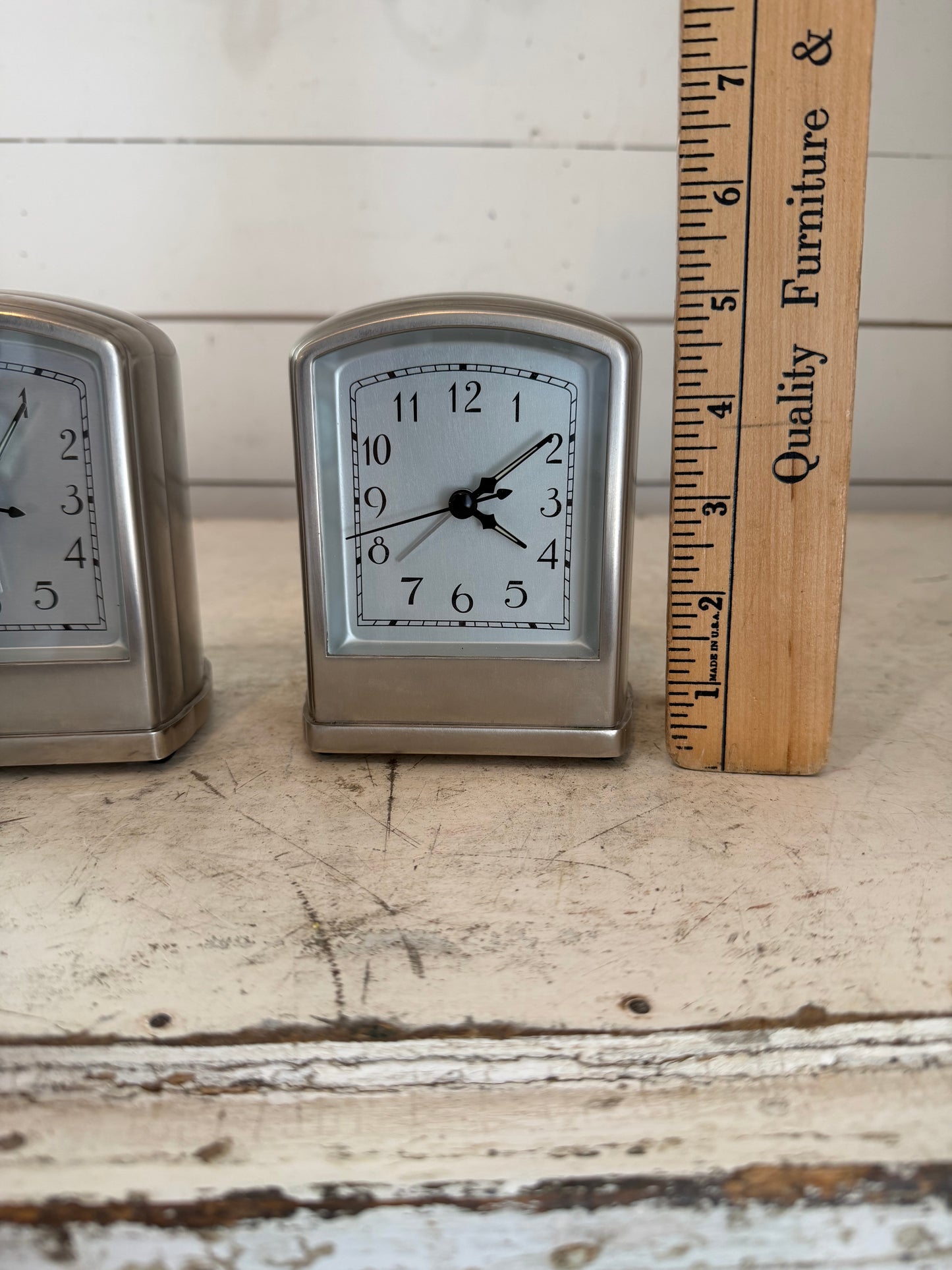 Vintage Pottery Barn Metal Nightstand Art Deco Alarm Clock - Sold Individually
