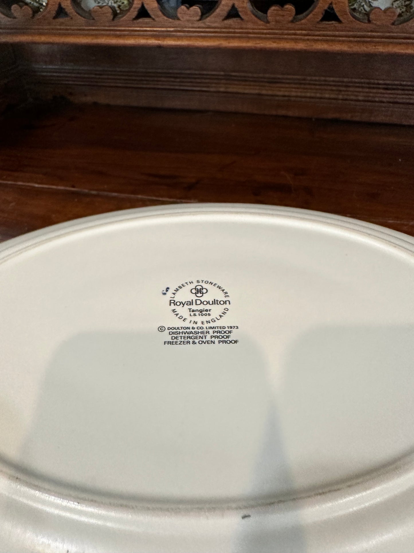 Royal Doulton TANGIER Oval Serving Platter Blue White Lambeth