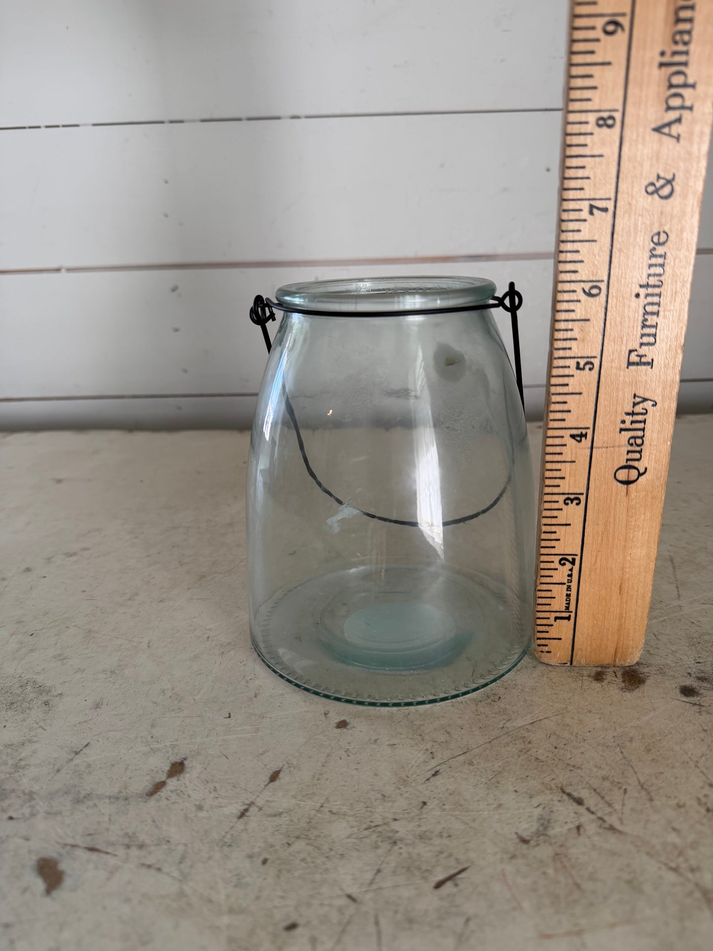 Farmhouse Style Clear Glass Lantern With Handle