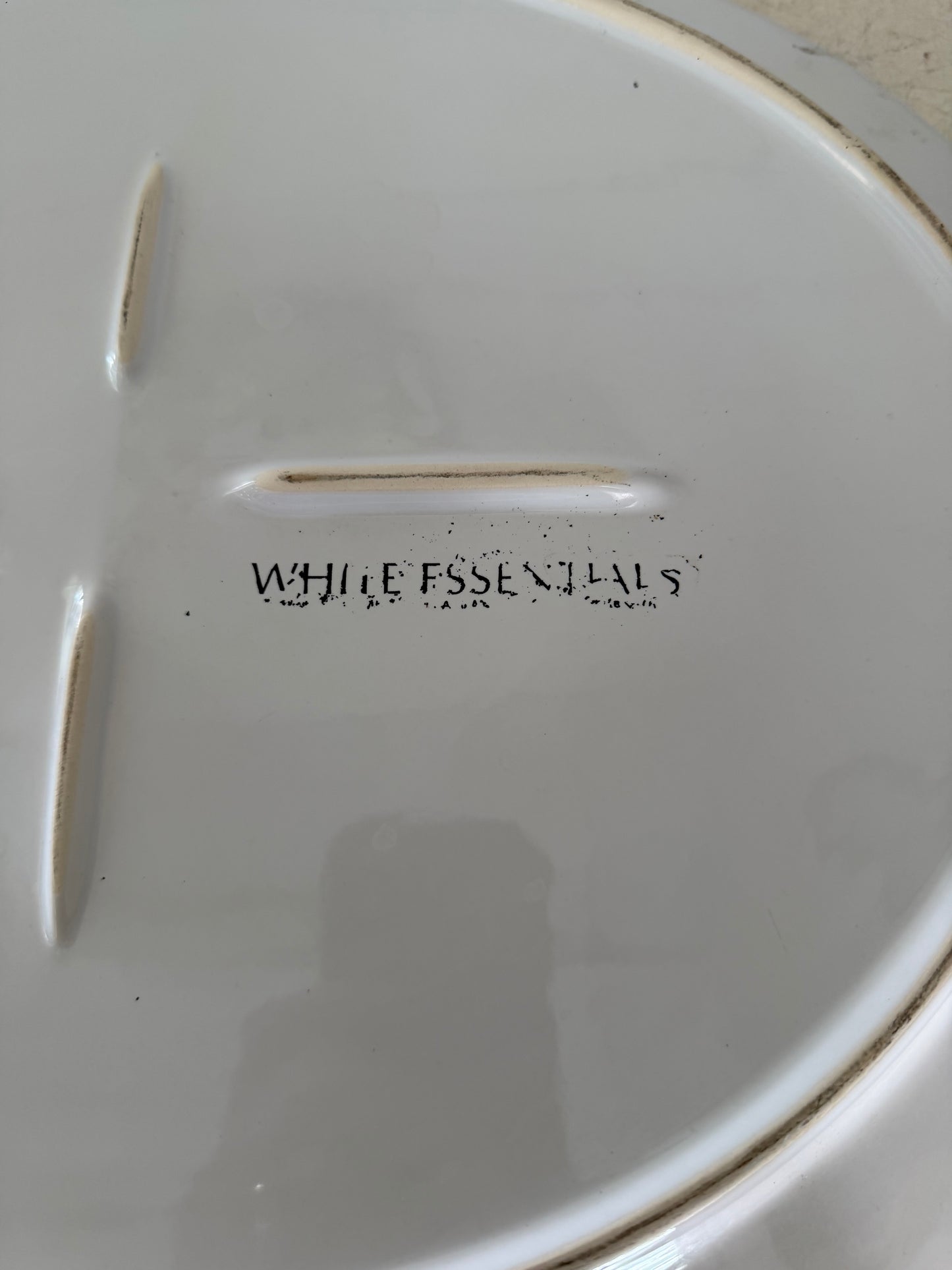 White Essentials oversized oval platter with handles