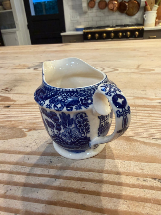 Vintage blue Willow cream creamer