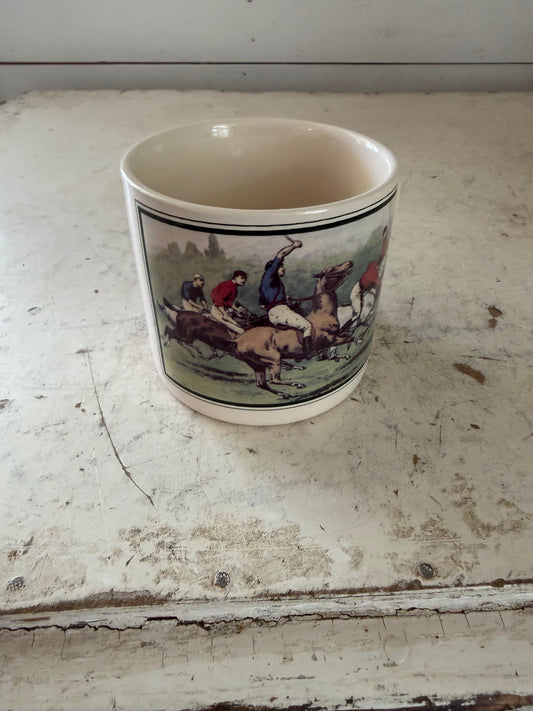 Vintage Ralph Lauren Asthetic Polo Match coffee mug with Equestrian Scene