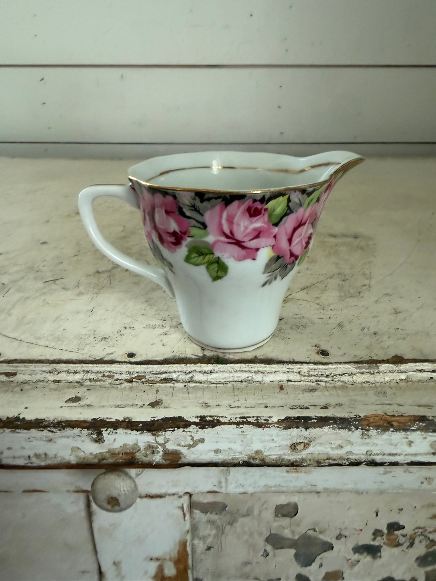 Vintage Chinayu China Japan Rose Creamer Tea Coffee Retro Floral
