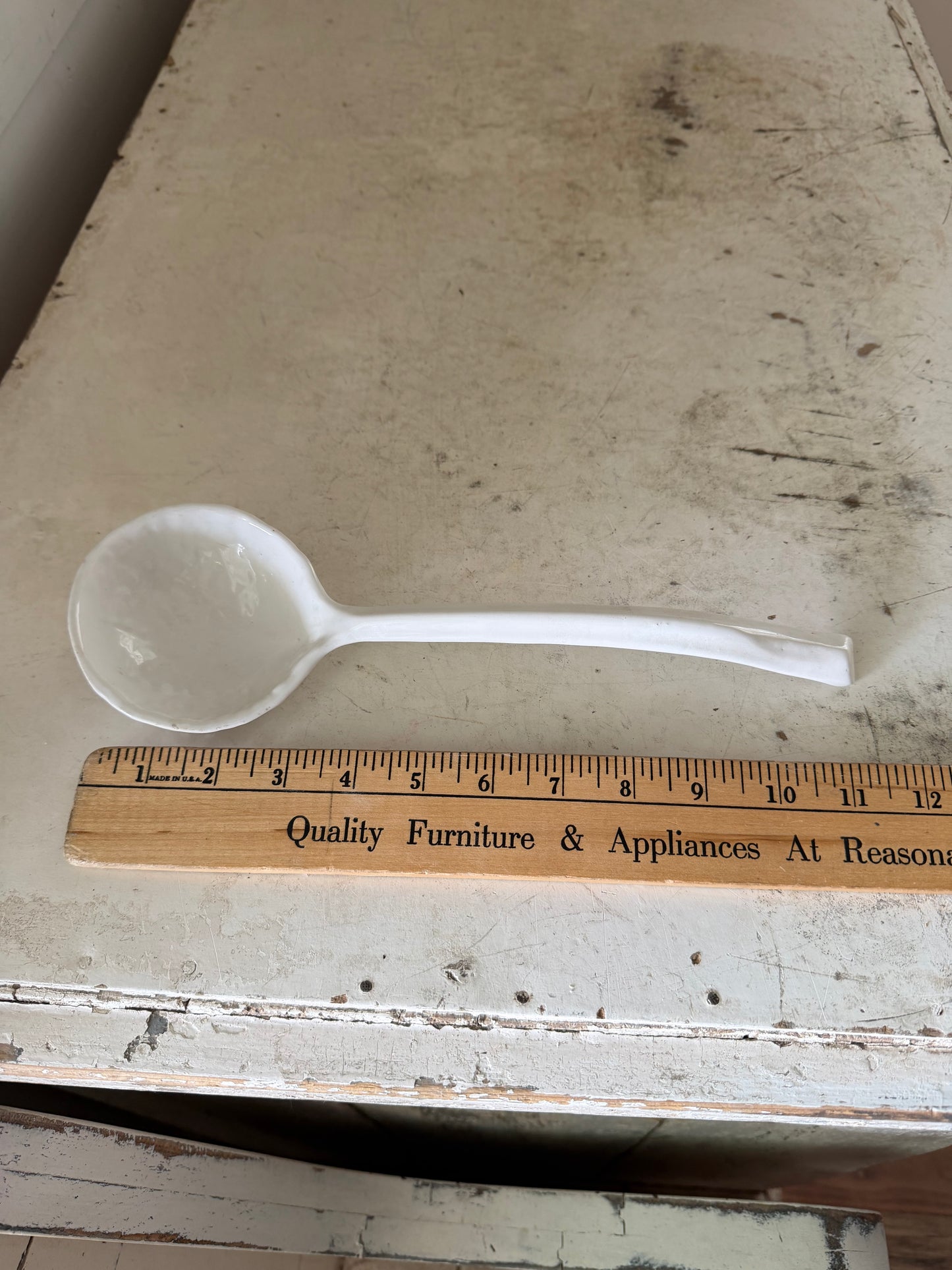 White Ceramic Cabbage Spoon/Ladle