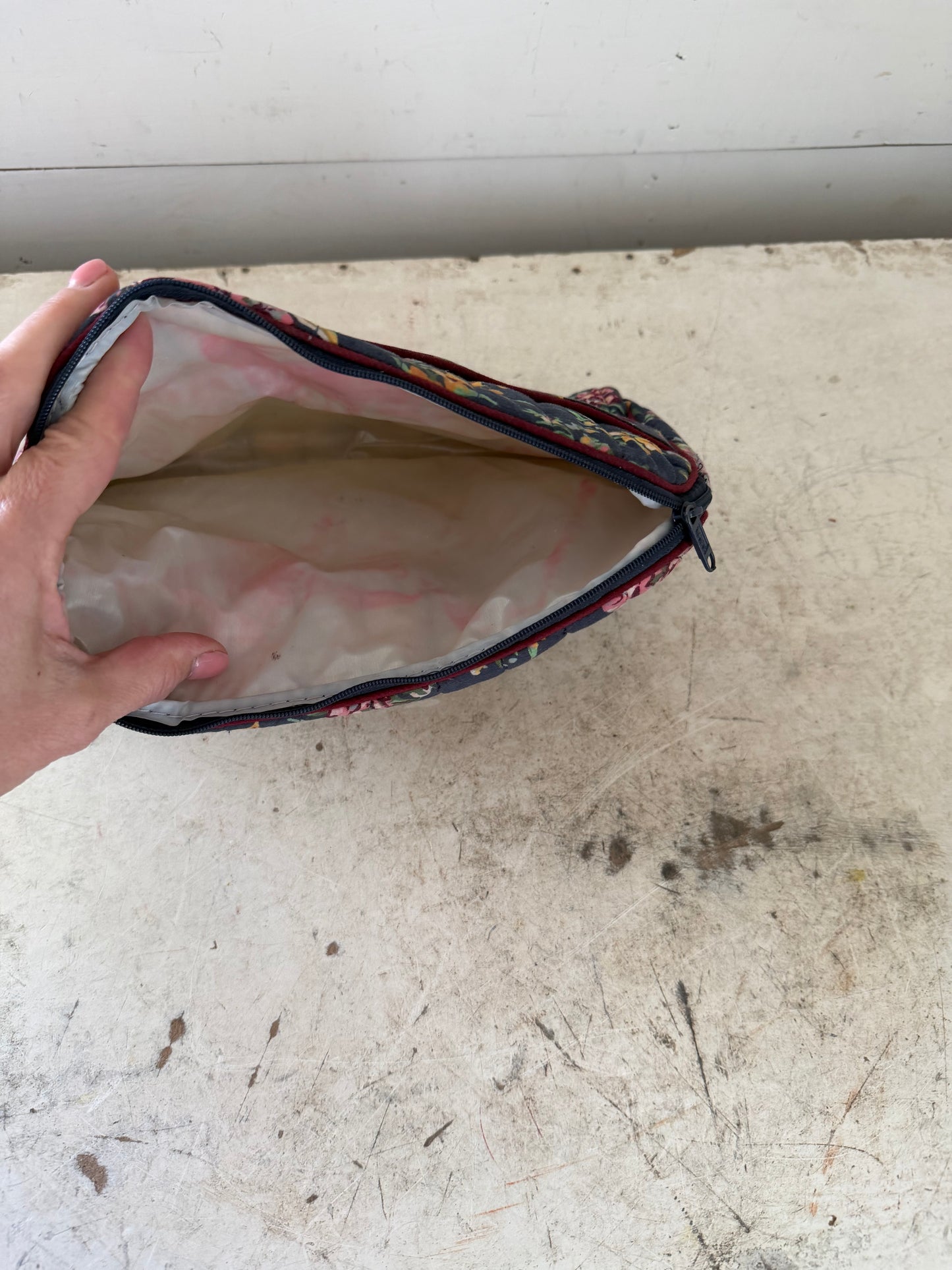 Totes Navy and Floral Cosmetic Bag