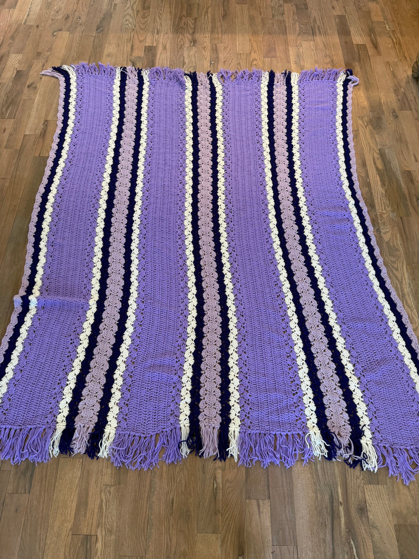 Vintage Twin Purple Coverlet Afghan