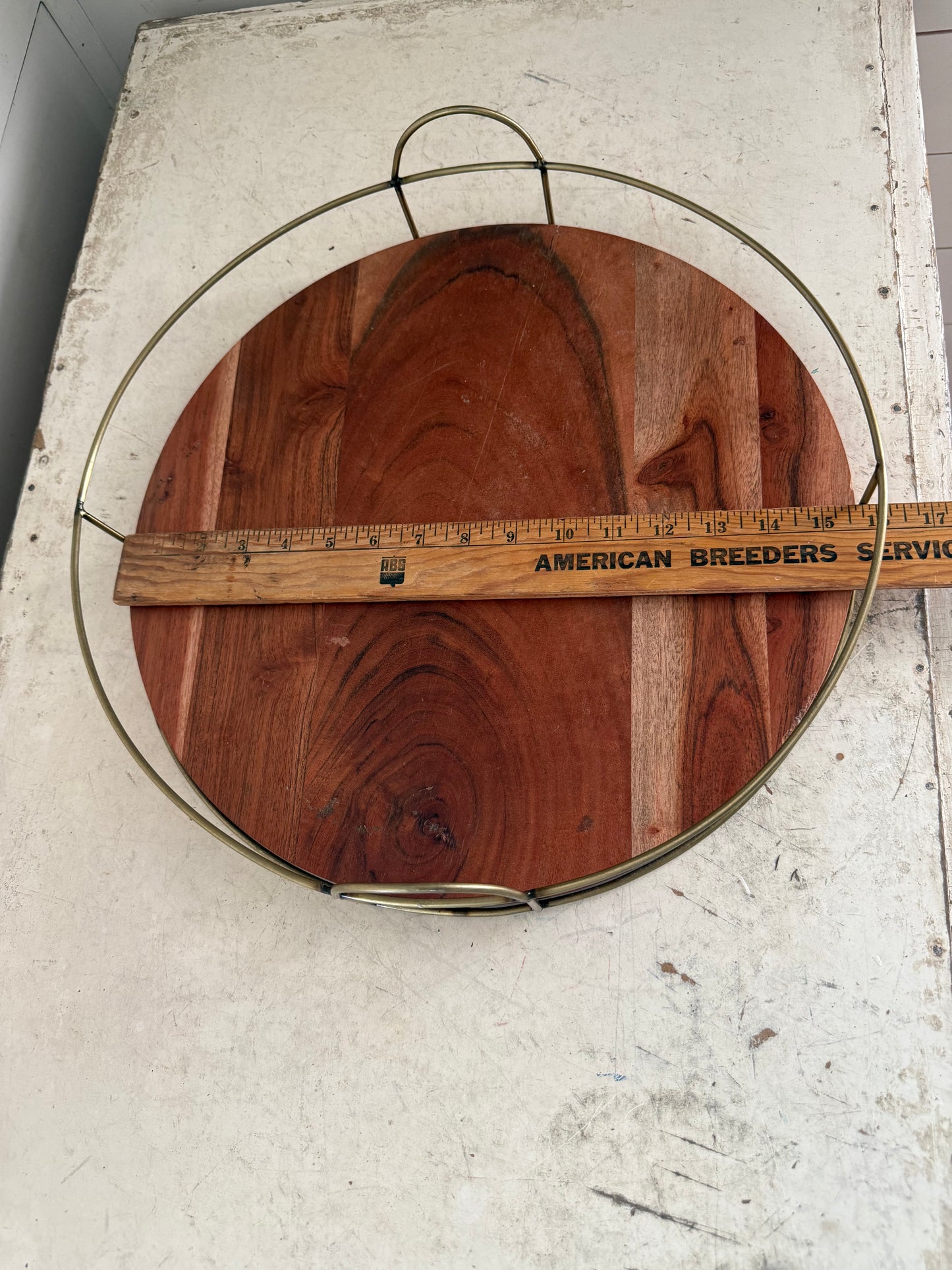 Hearth and Hand wood and brass tray