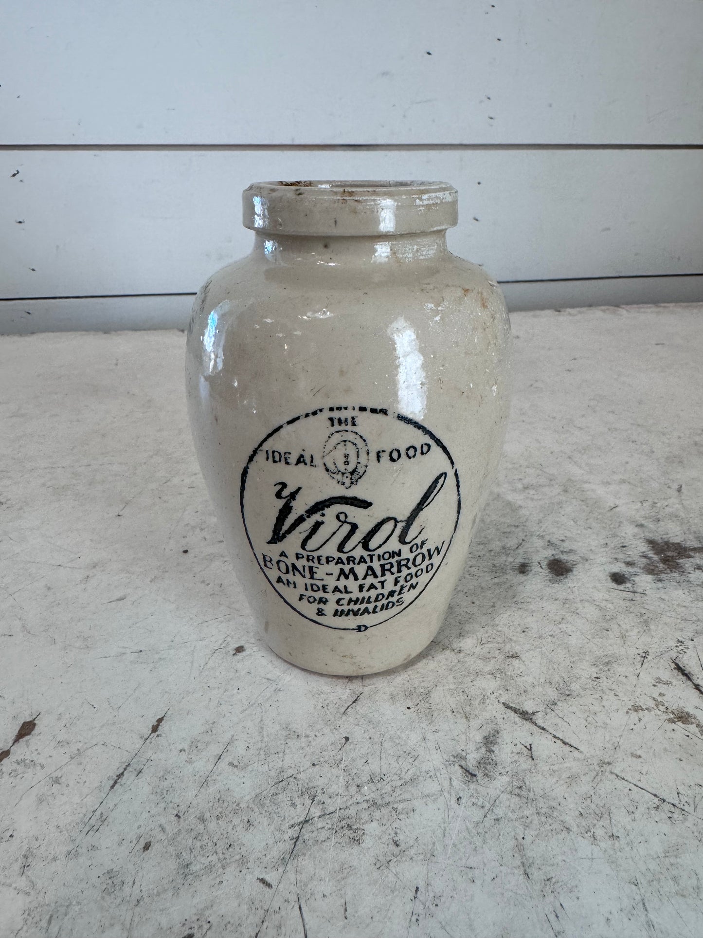 Large Antique Virol Bone Marrow Ironstone Jar Antique Ironstone advertisement jars English vintage stoneware English ironstone jars