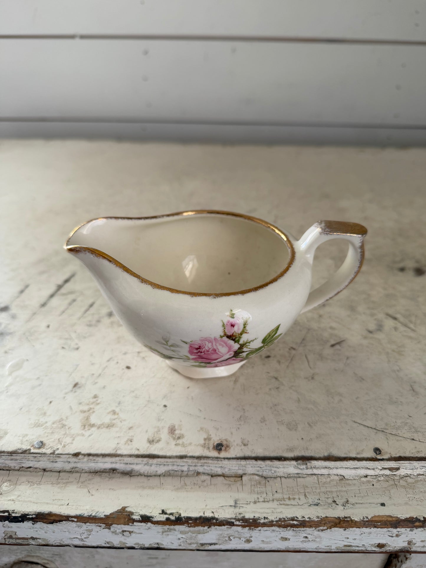 Vintage moss Rose Creamer