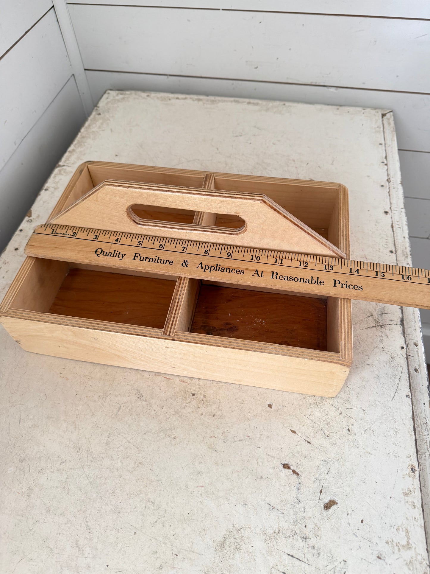 Divided Wood Tote - Will get makeover