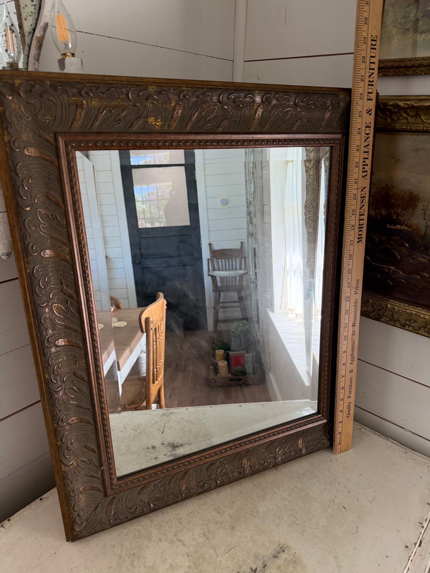 Large Ornate Framed Mirror - Rectangle 26-1/2” tall will get makeover