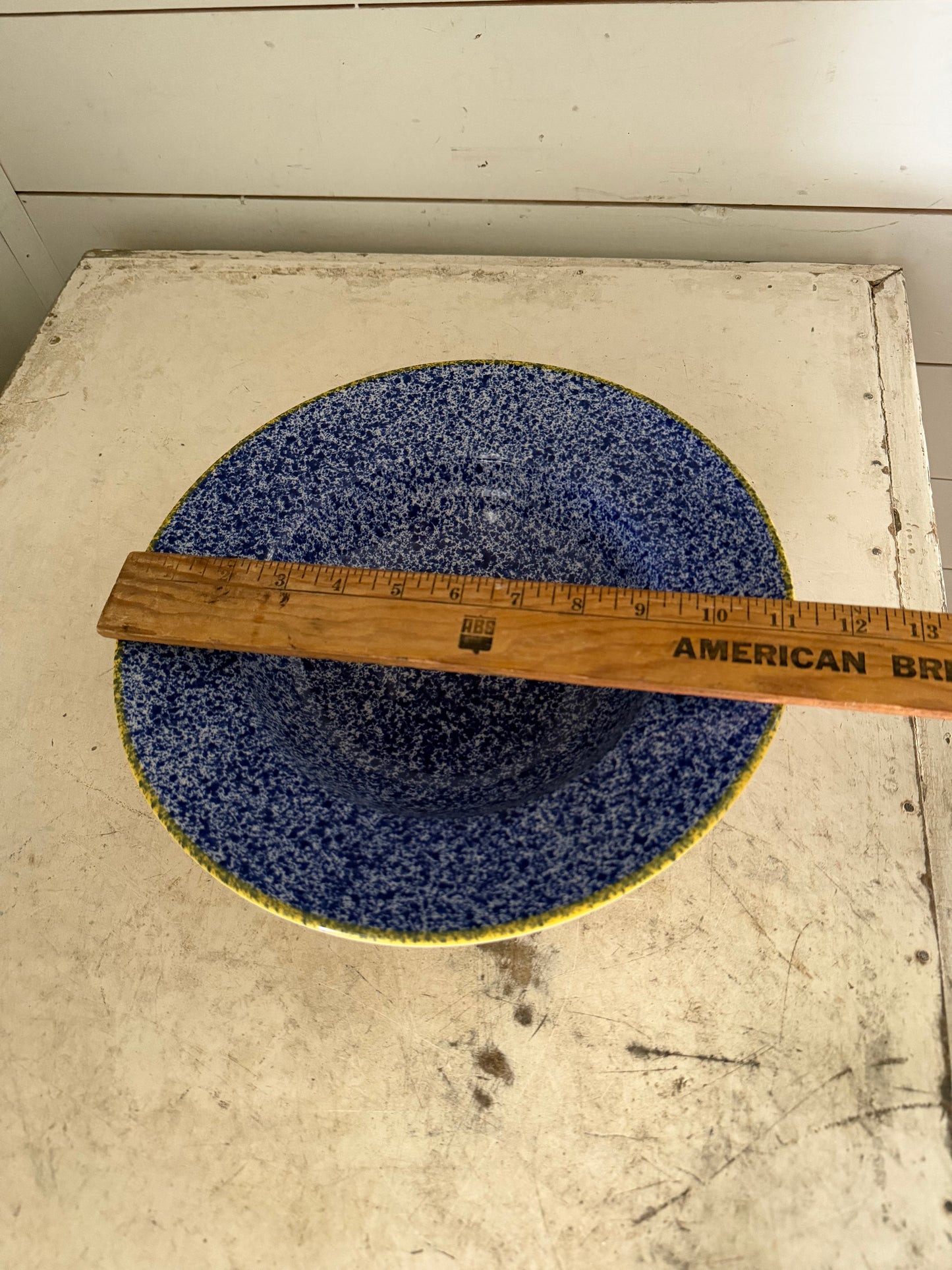 Large Blue Ceramic Bowl Made in Portugal