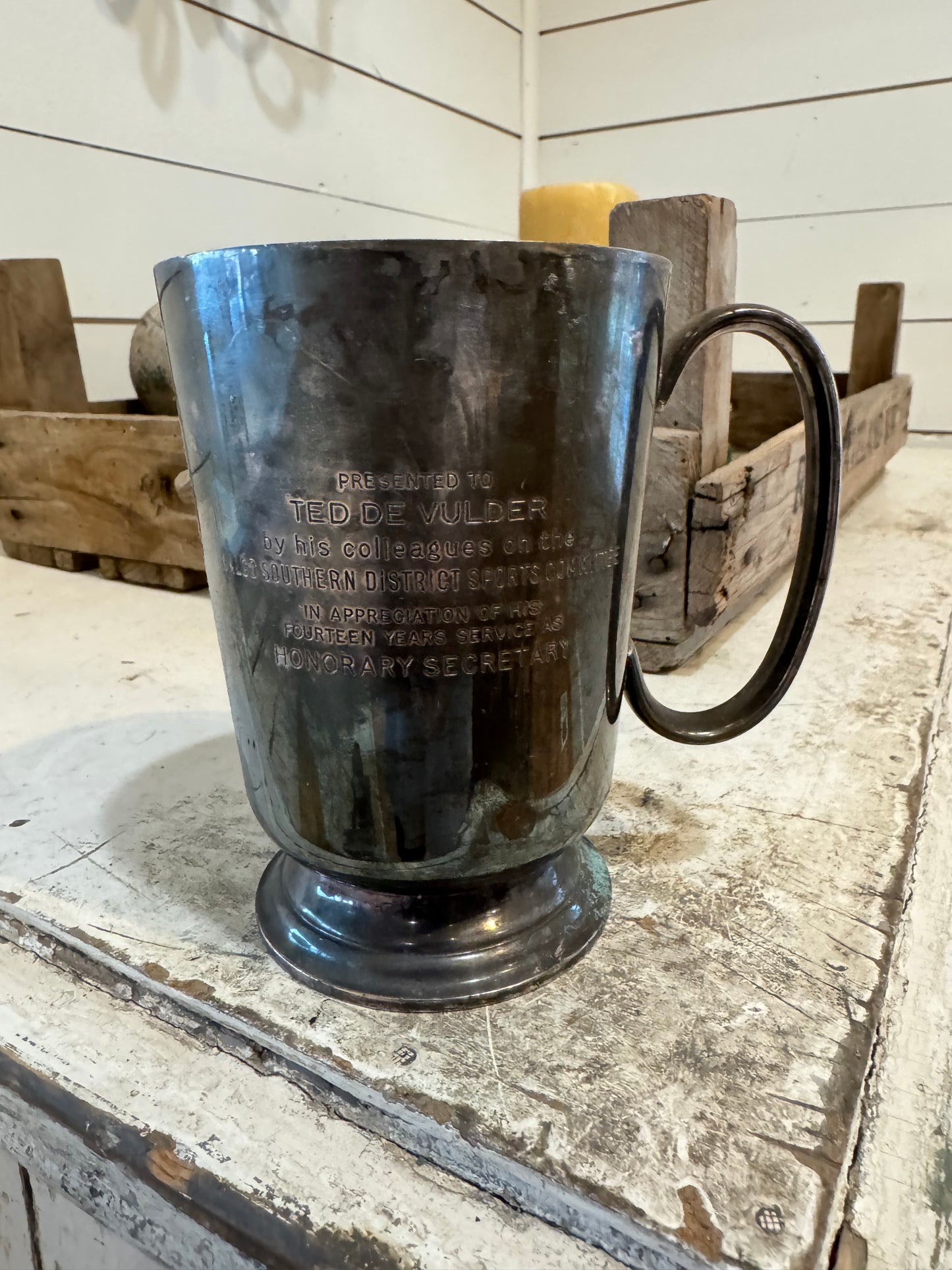 Silver Engraved Tankard Mug