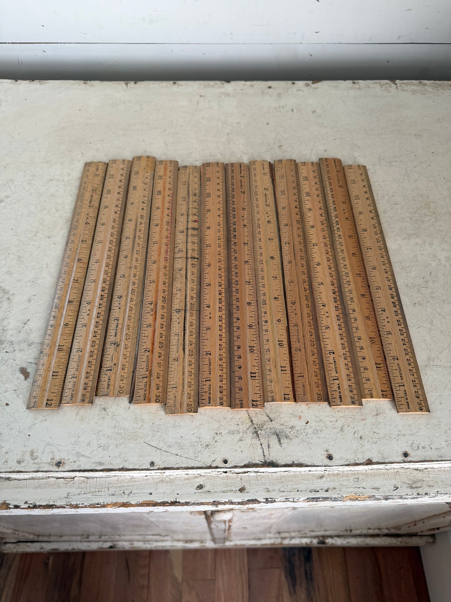 Set of 12 Vintage School Rulers