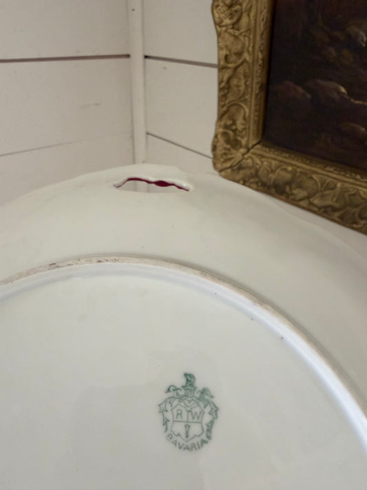 RW Vintage Tirschenreuth Bavaria Germany Handled Porcelain Platter