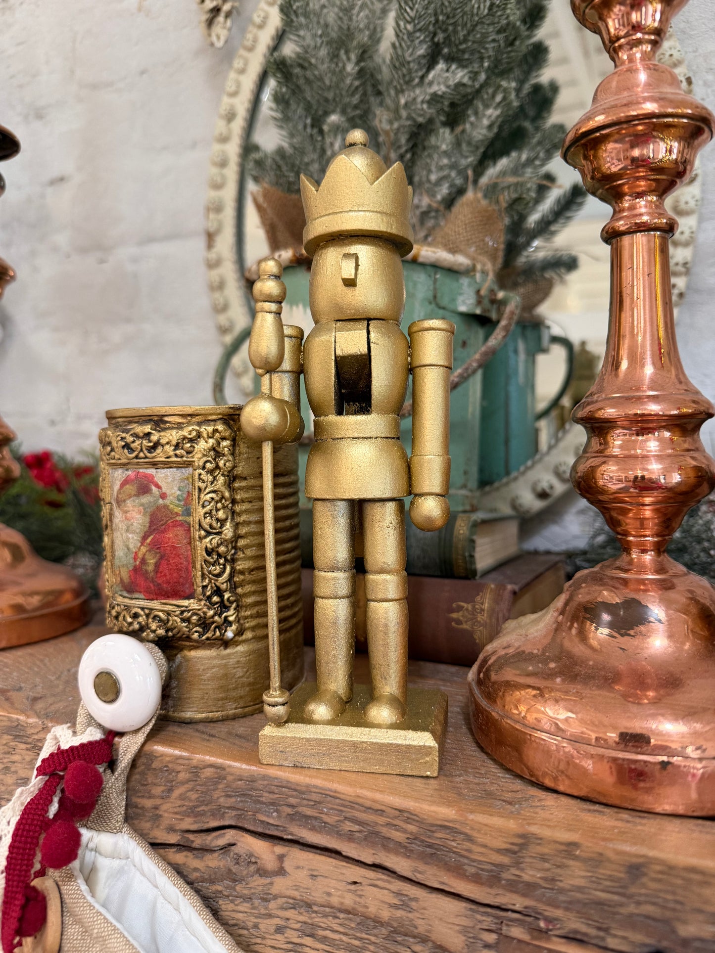 Gold Wood nutcracker - 8”