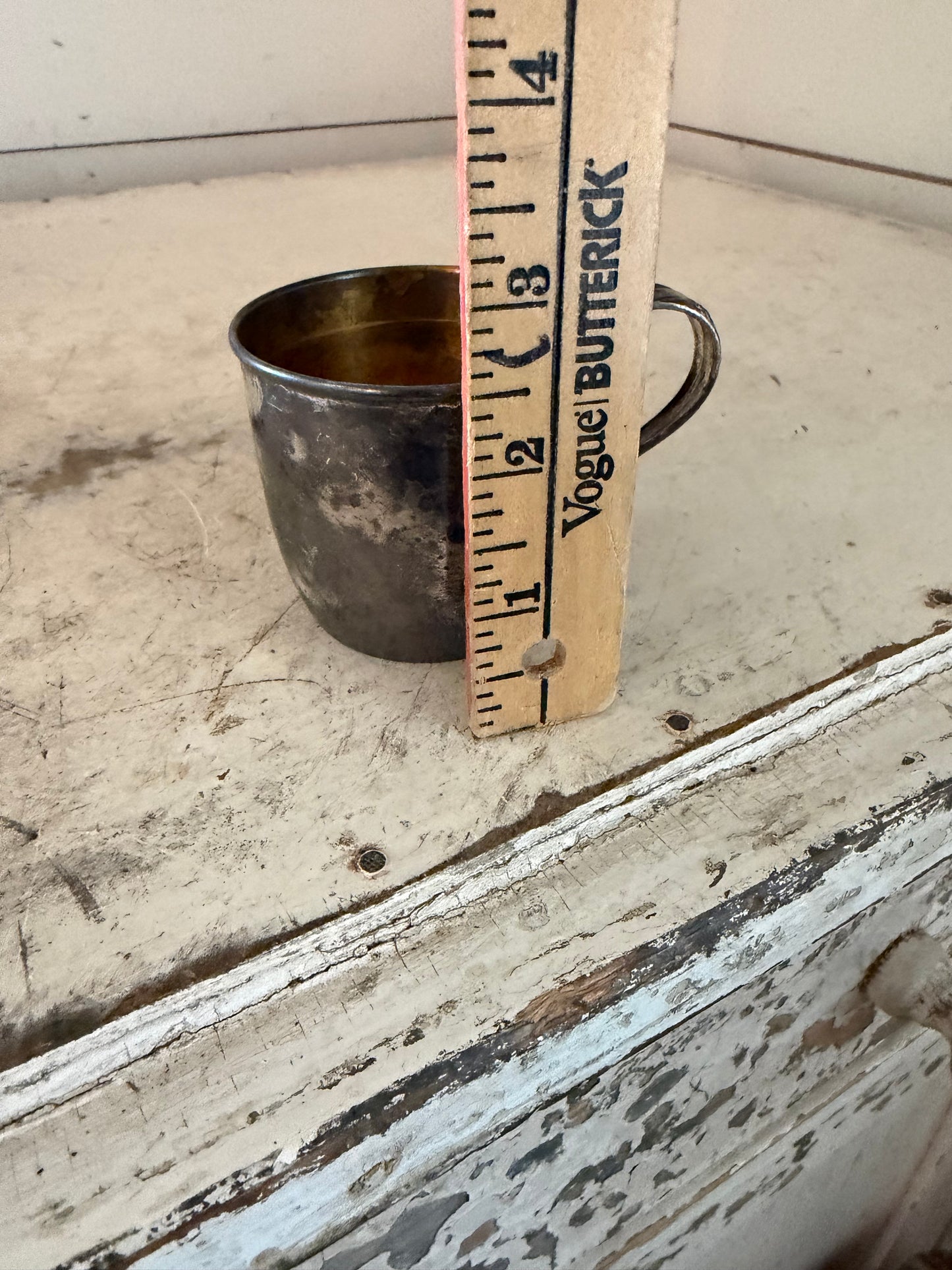 Small silver plate cup
