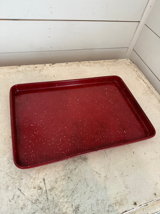 Vintage Red Enamel baking tray