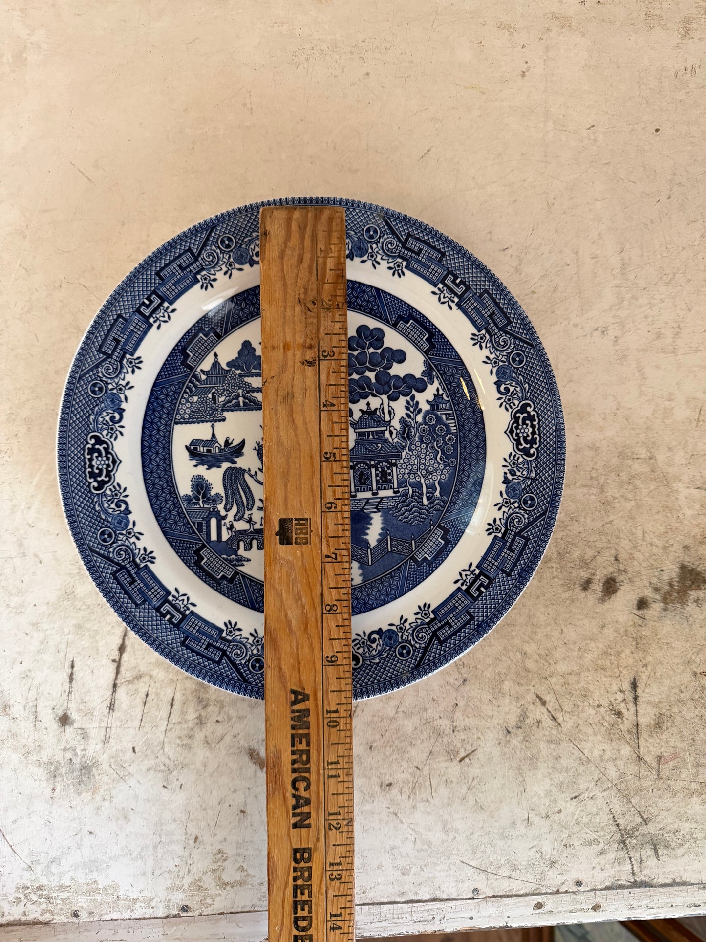 Vintage Johnson Bro Blue Willow 9” plate - sold individually