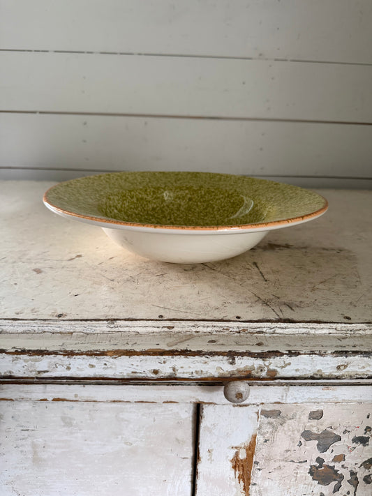 Large Sage Colored Ceramic Bowl Made in Portugal