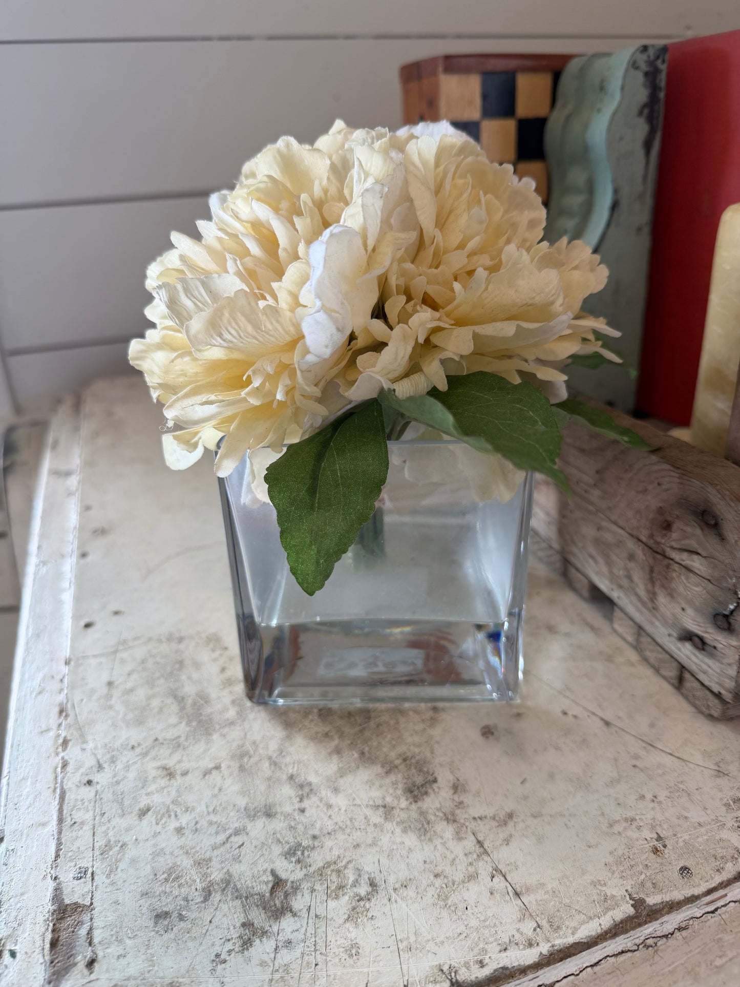 Peony Faux Flowers in Vase Silk Flowers