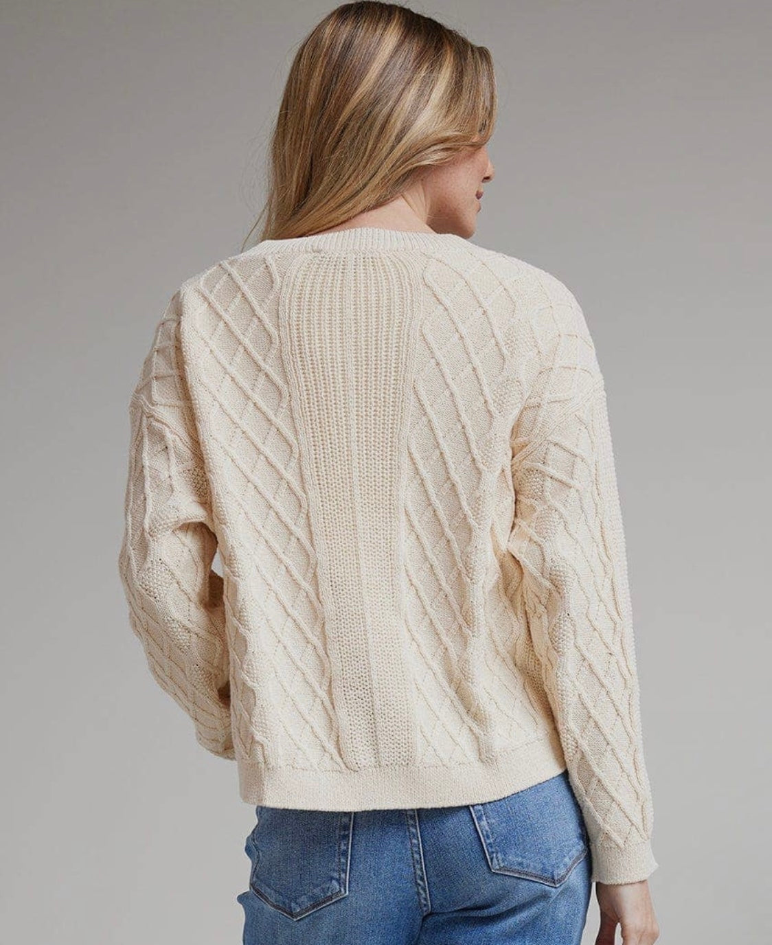 On Curve Cream Cardigan | Downeast