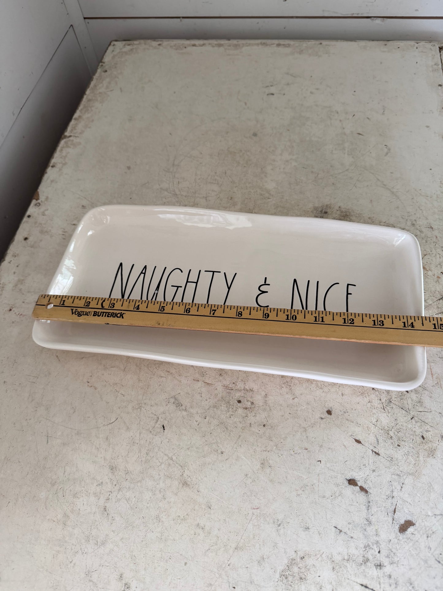 Rae Dunn Naughty and Nice Christmas Platter