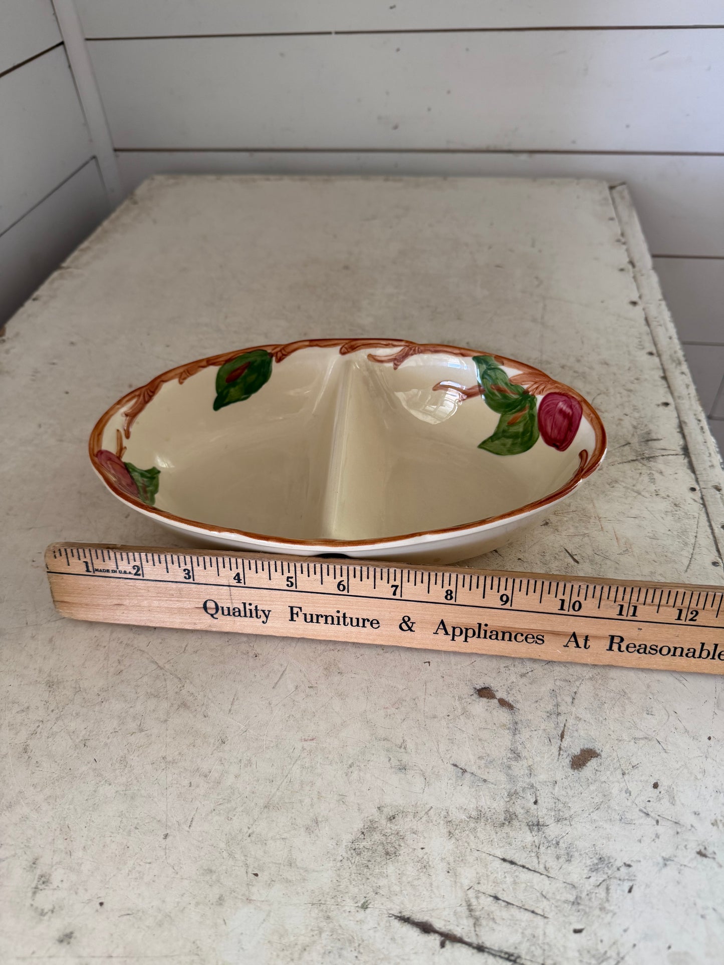 Vintage Franciscan Apple divided oval vegetable bowl
