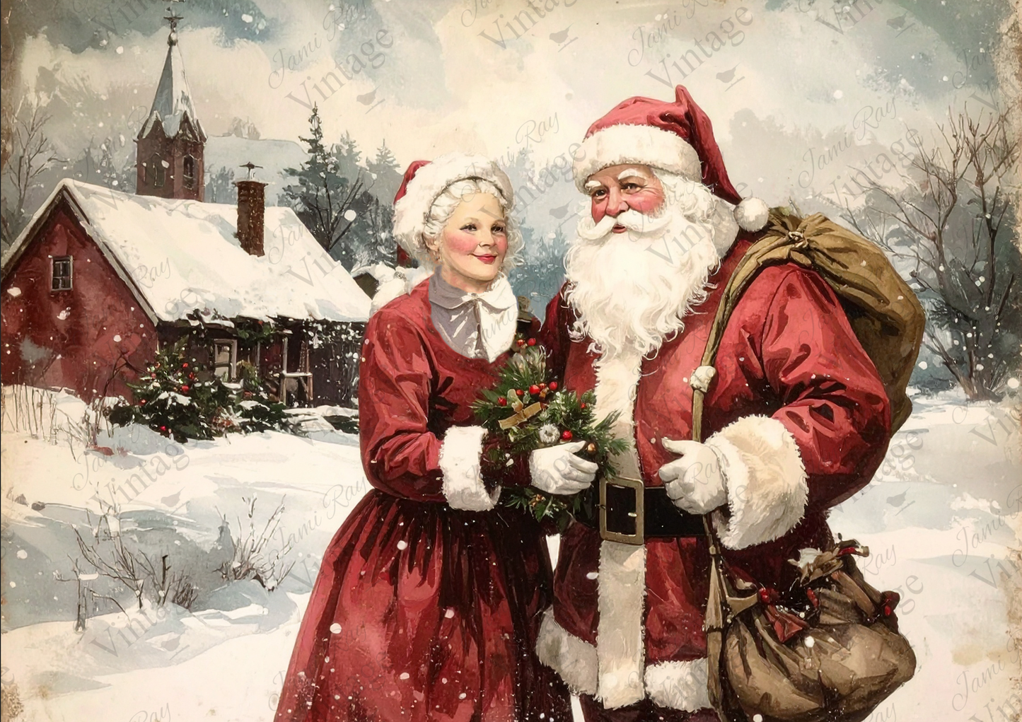 Santa and Mrs. Claus | JRV A4 Rice Paper