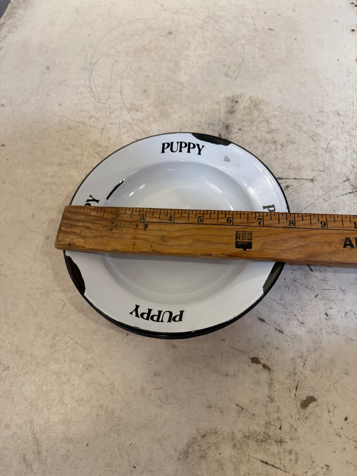 Enamel puppy dish
