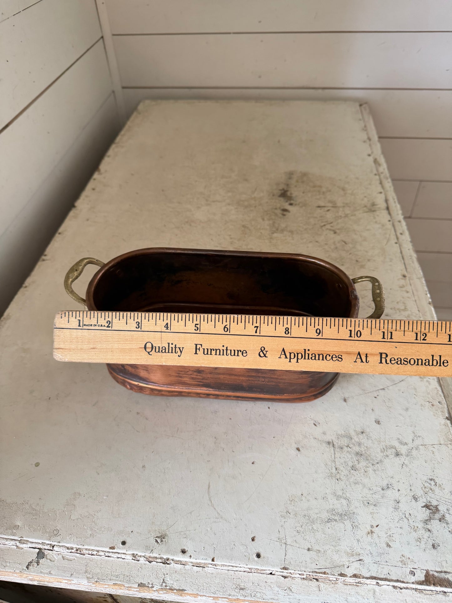 Copper Planter with Brass Handles