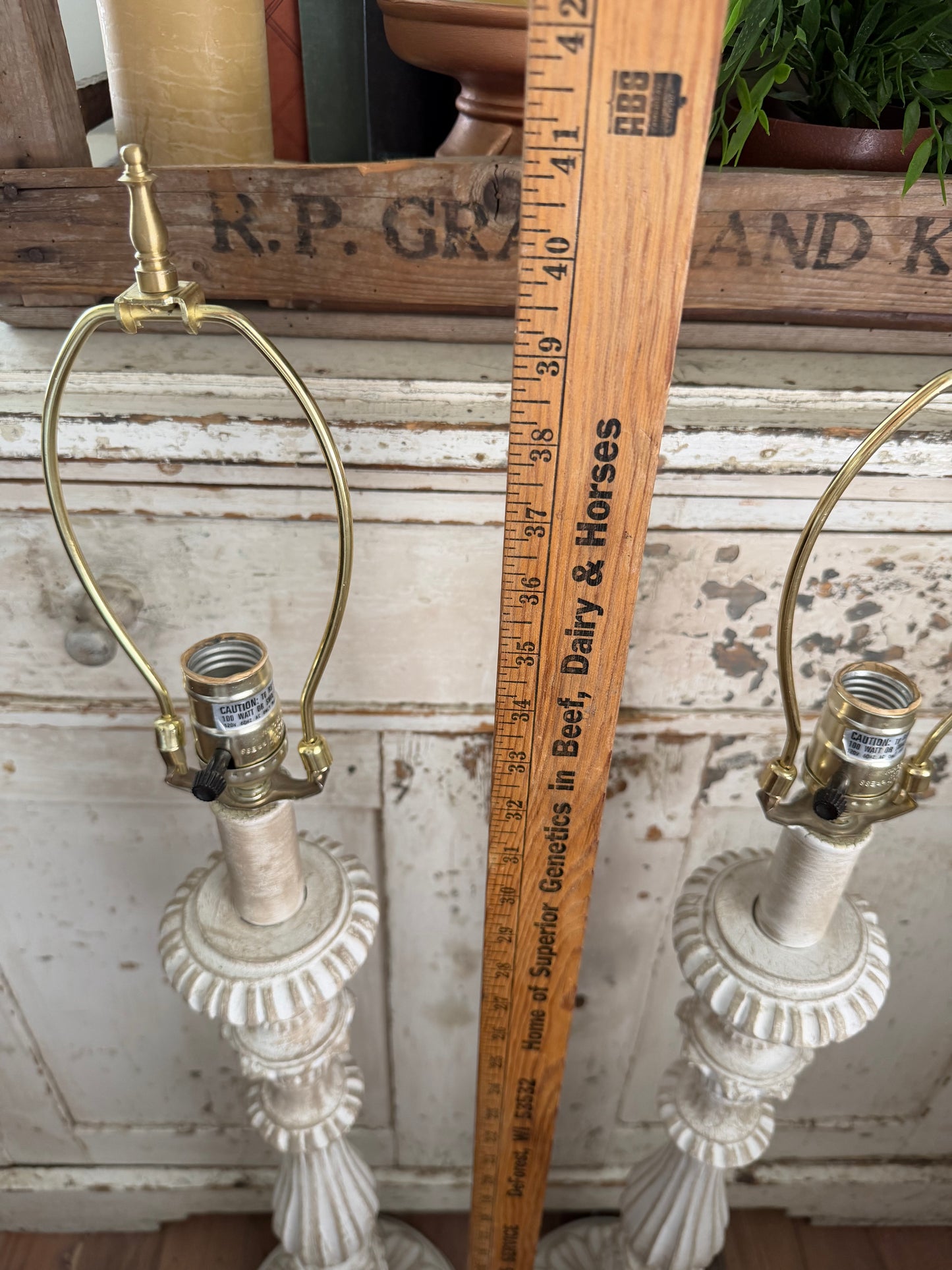 Set of Ornate Hand Painted Lamps