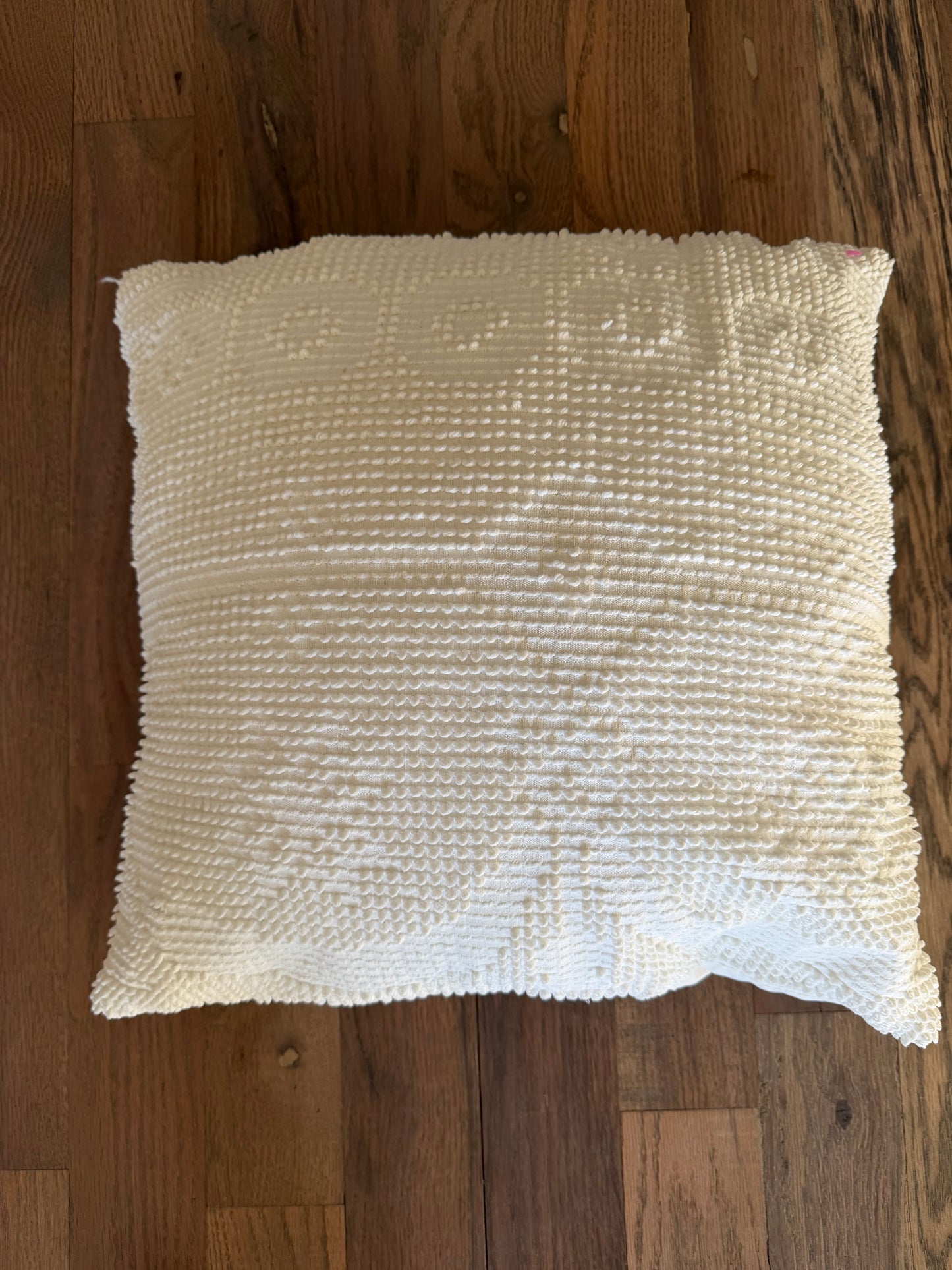 Floral and striped Chenille backed Throw Pillow