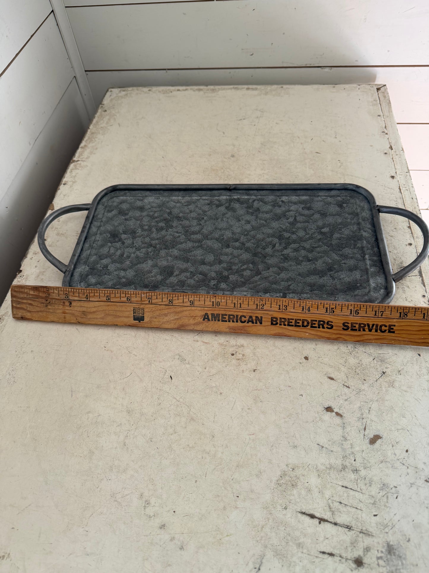 Galvanized metal serving tray will get makeover
