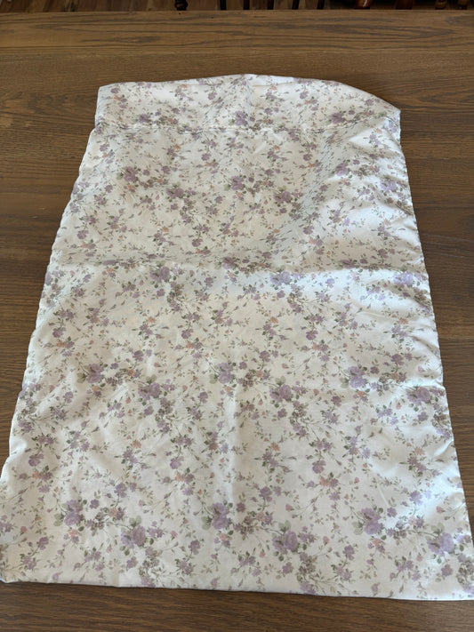 Purple floral pillowcase