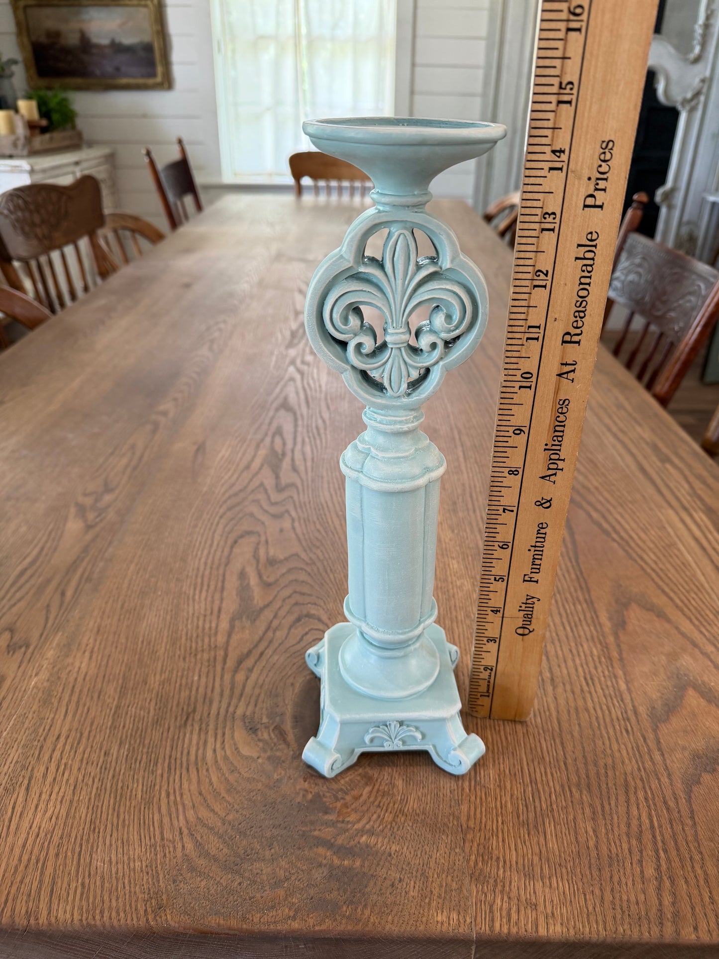 French Country Fleur De Lis Candlestick