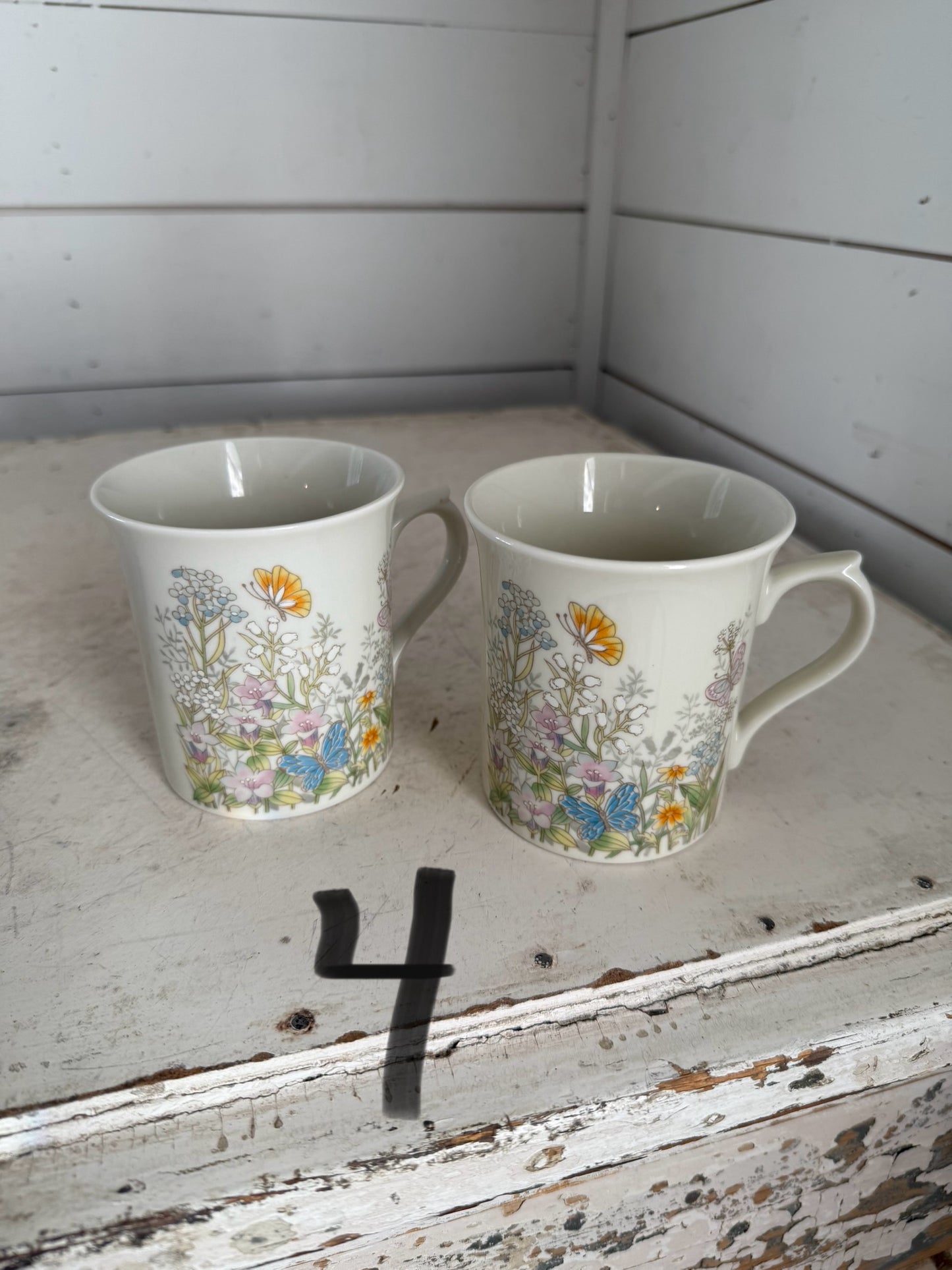 Vintage Floral and Butterfly Mugs sold individually