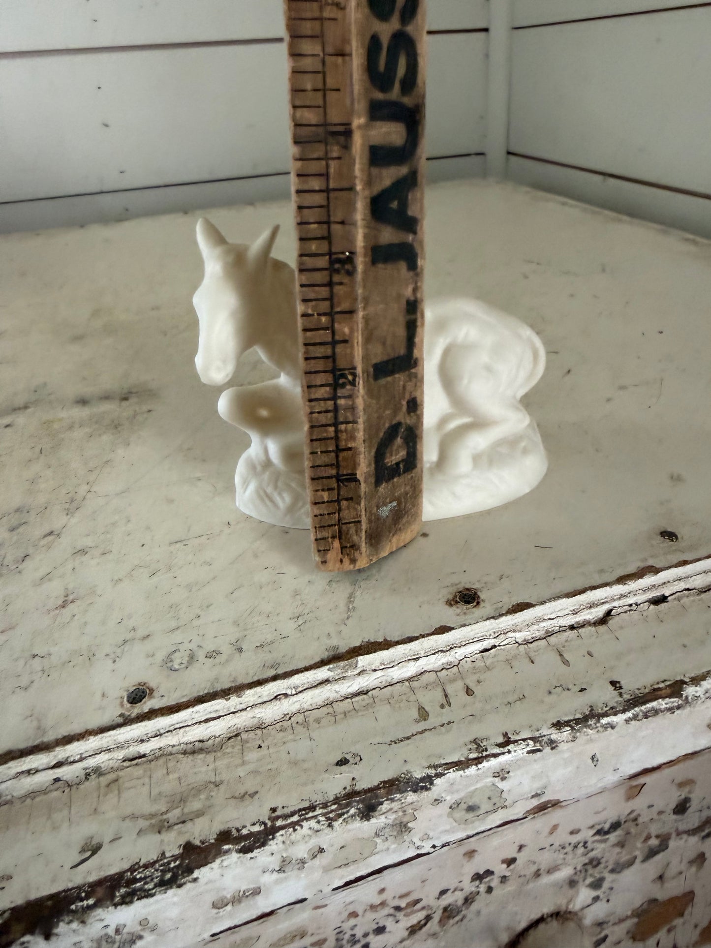 Vintage Atlantic Mold Unpainted Bisque Ceramic Nativity Figurine Donkey