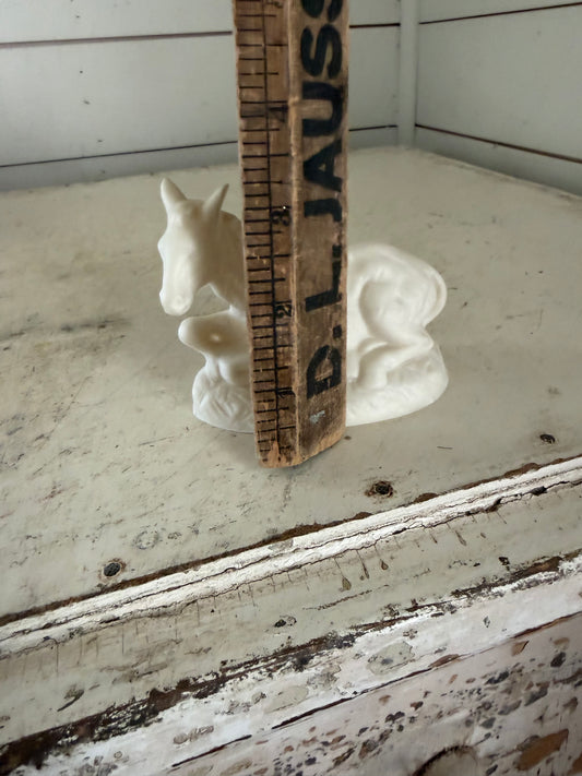 Vintage Atlantic Mold Unpainted Bisque Ceramic Nativity Figurine Donkey