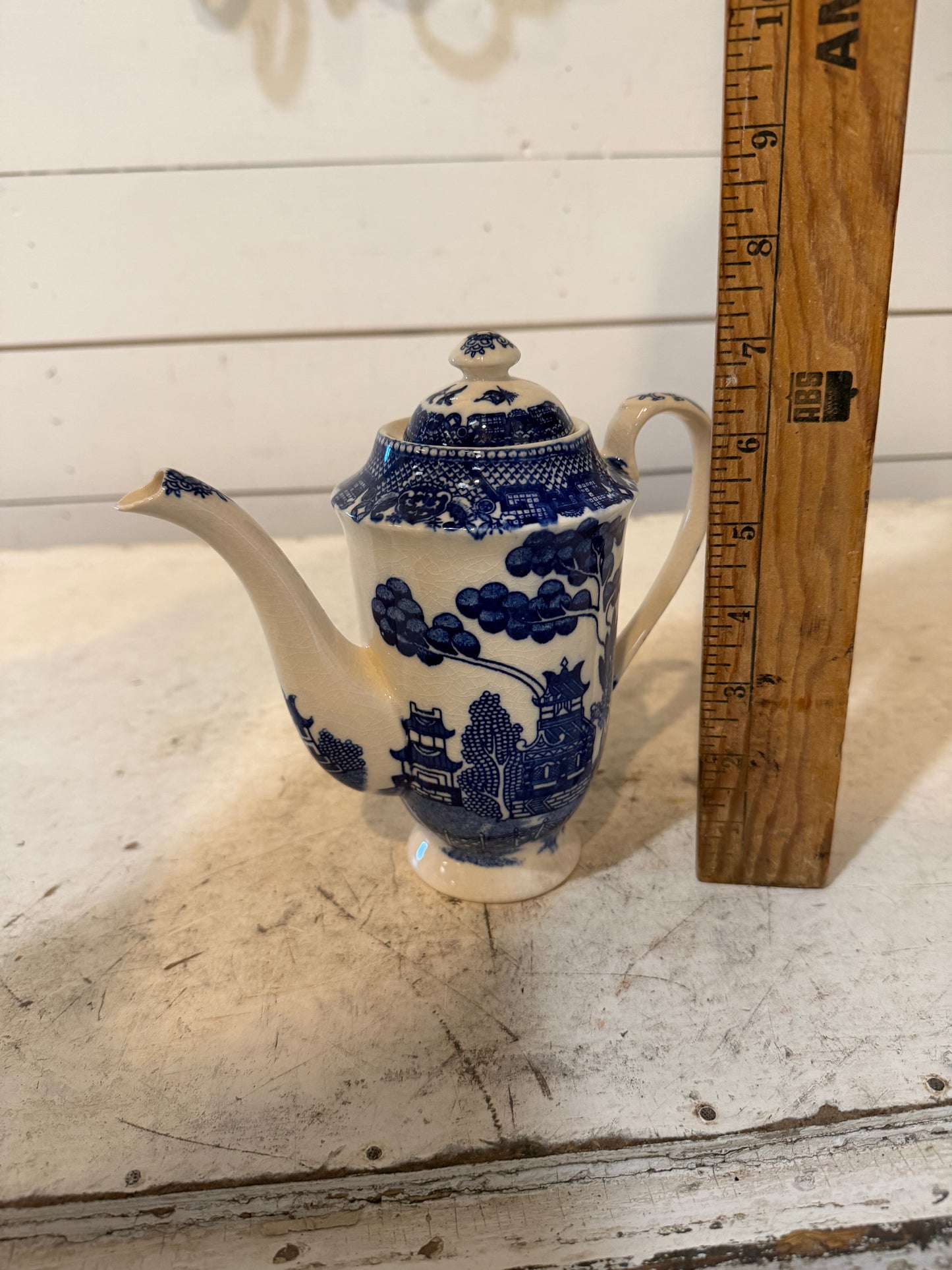 Occupied Japan Blue Willow China Tea Pot