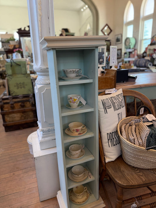 Solid wood, shabby chic skinny cubby shelf 48x12.5x9.5”