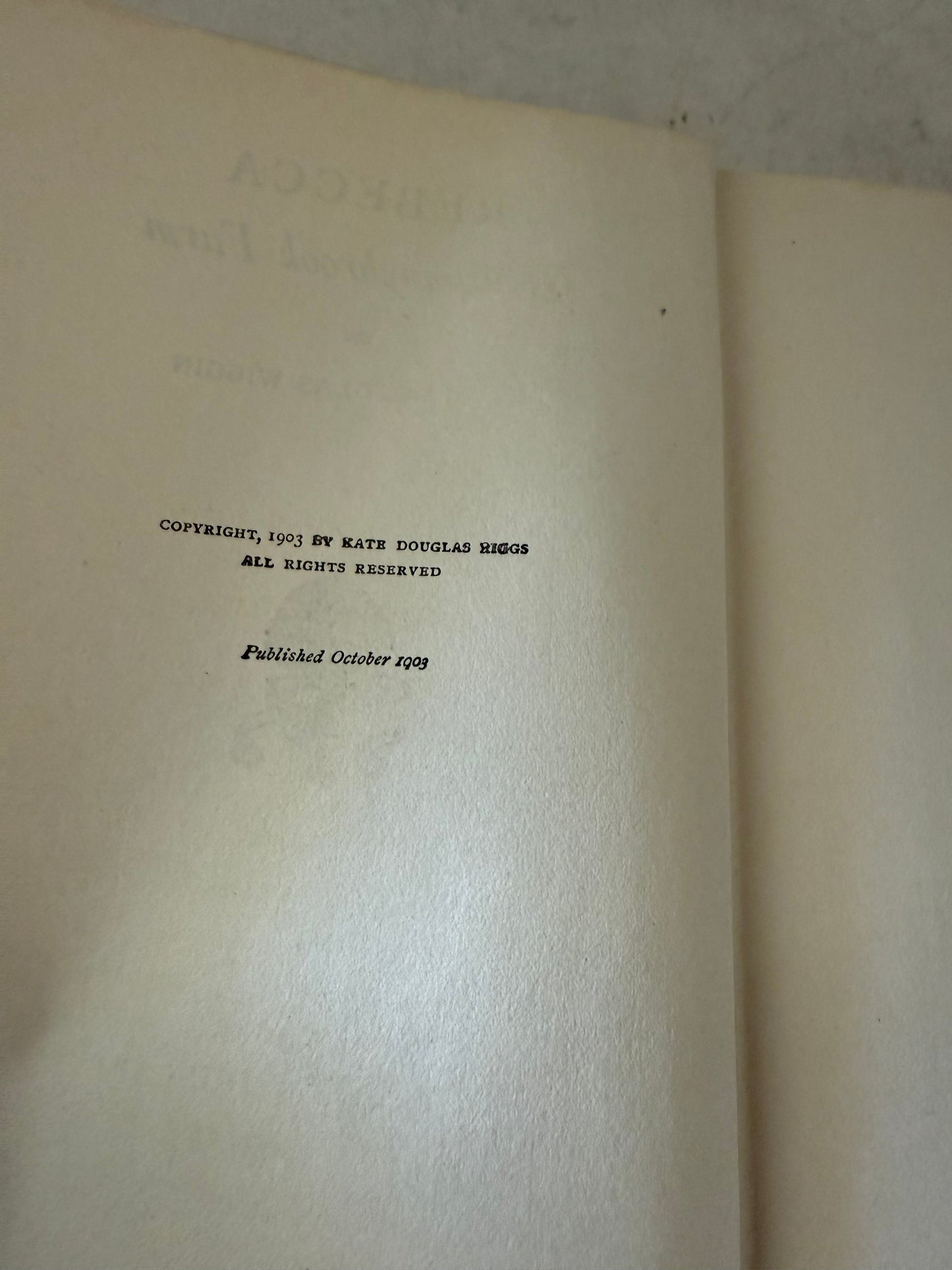 Rebecca Of Sunnybrook Farm By Kate Douglas Wiggin Hardcover Book 1903