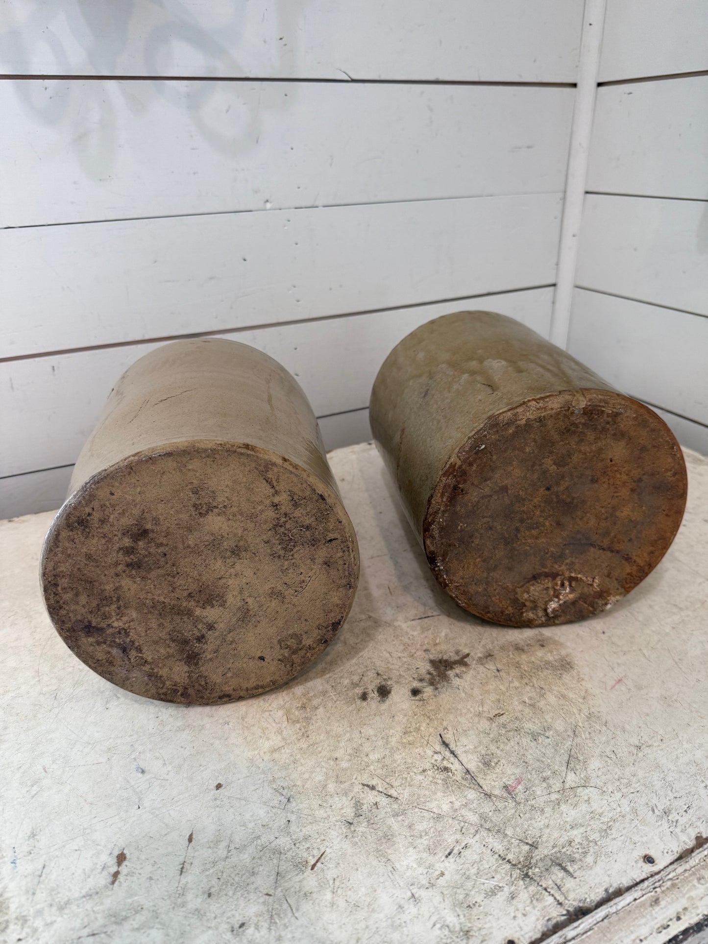 Large Antique Vintage English Stoneware Earthenwarw Flagon - sold individually