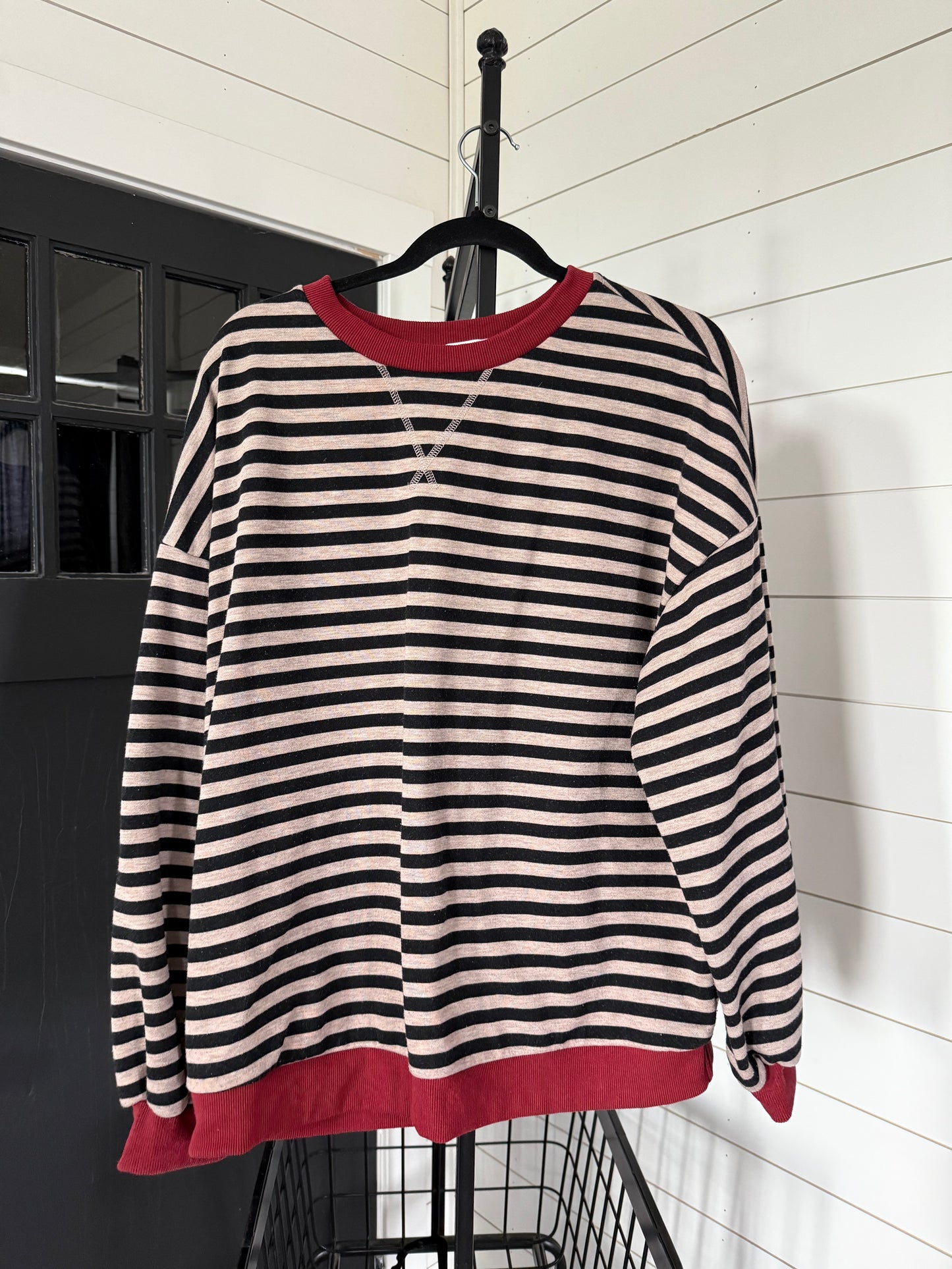 Small Oversized Striped Sweatshirt - made to be oversized