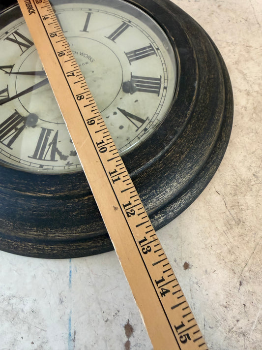Round clock will have clock removed and get makeover with art
