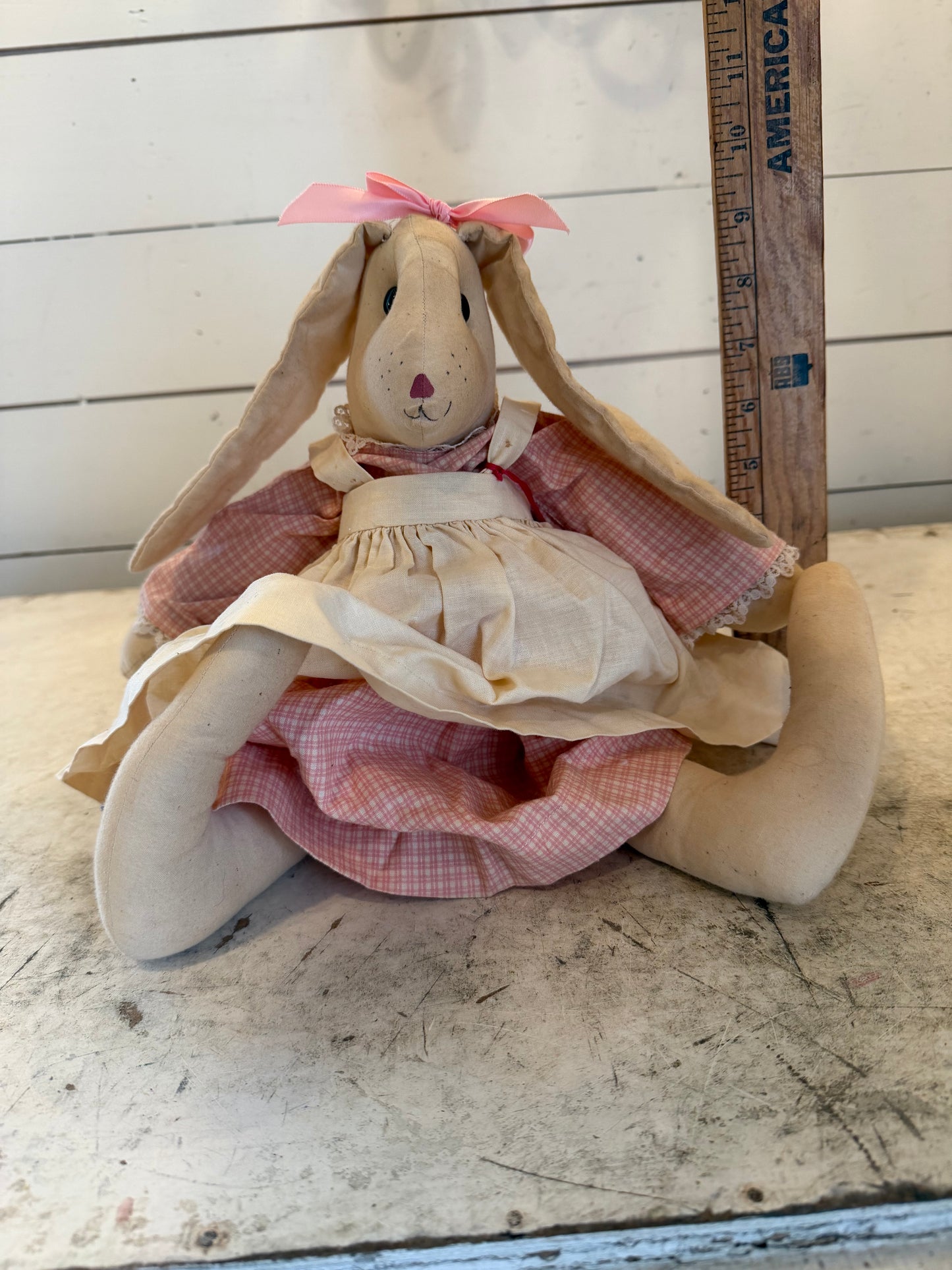 Country handmade primitive bunny, doll