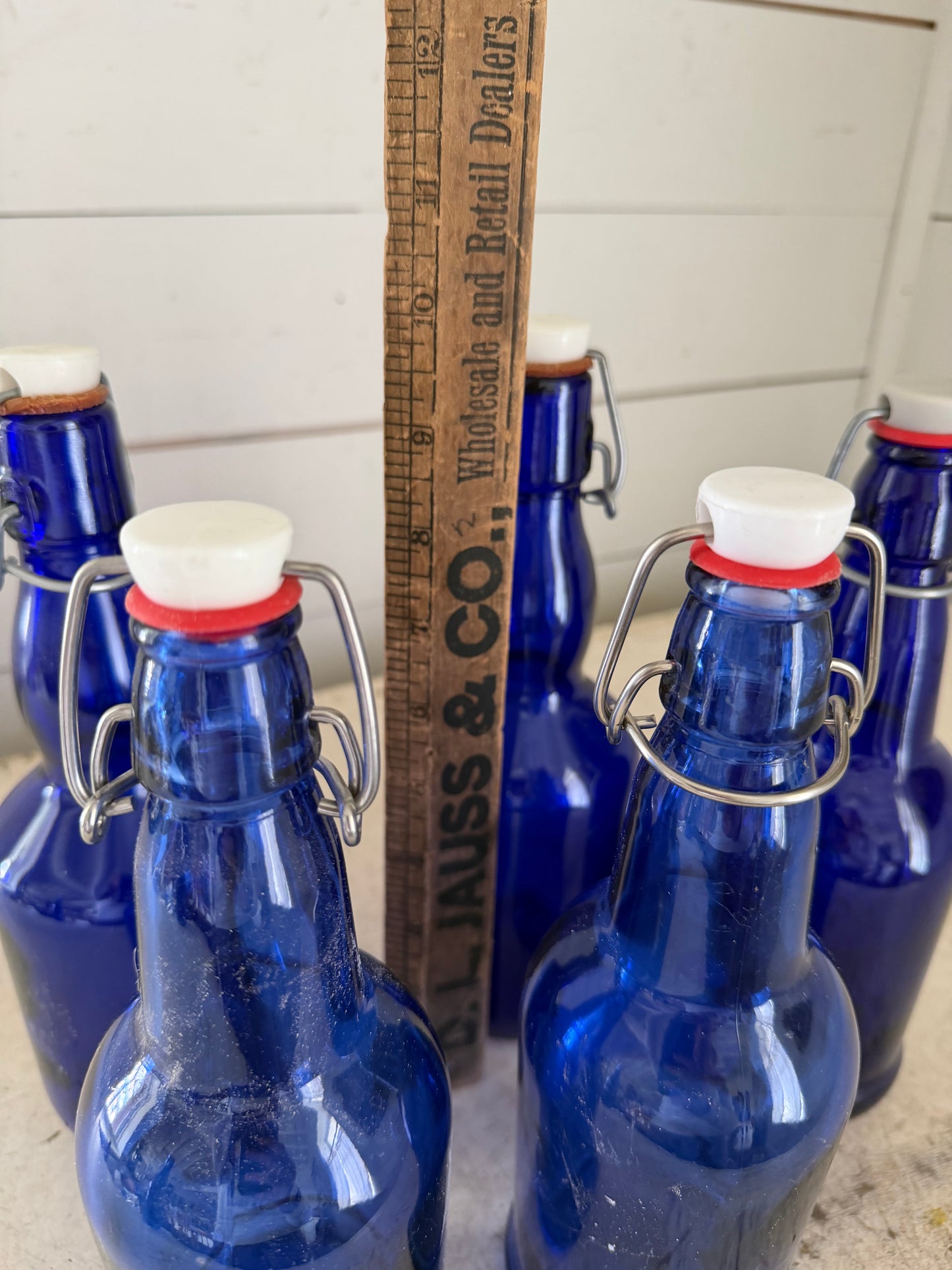 Cobalt blue bottle swing top hermetic lid - sold individually